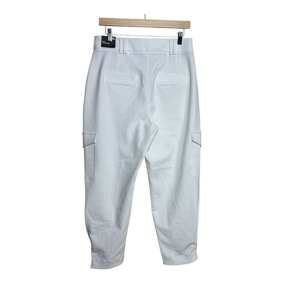 Express White high-waisted cargo pants with elastic waistband, pockets and zippe - Picture 2 of 10